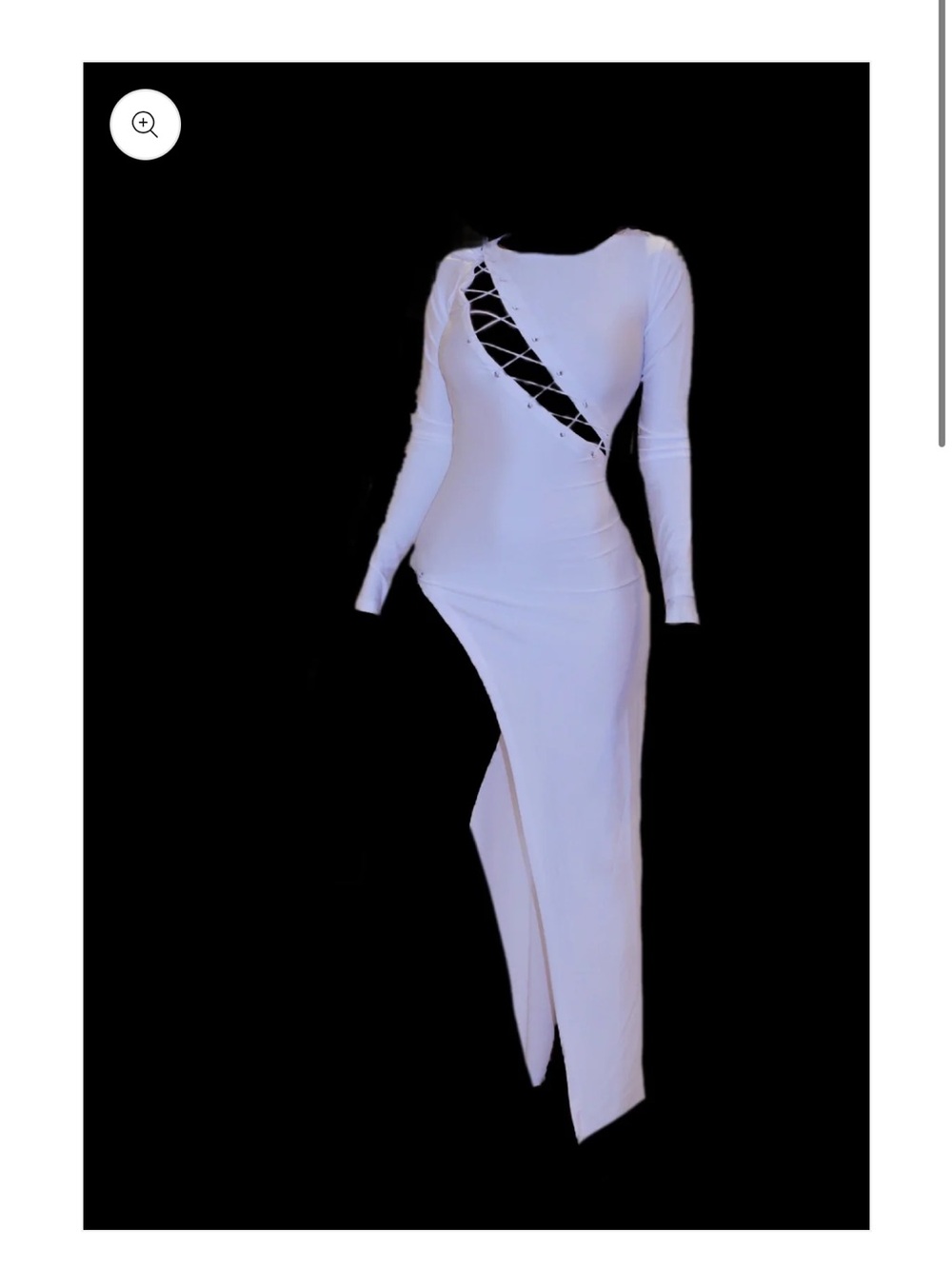 SEL ARLENE EN FORME DRESS IN BLACK Long Sleeve Asymmetric Lace-Up Bodycon Dress